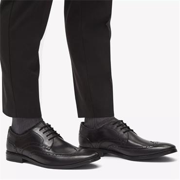 CLARKS MENS BROGUE LACE SHOE - BLACK LEATHER